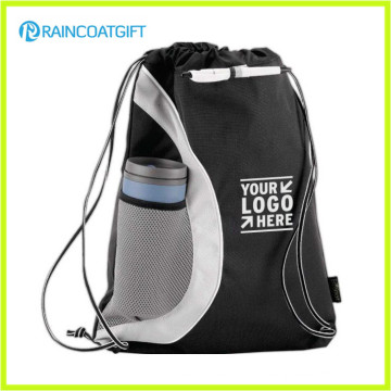 Promocionais Nylon Drawstring Bag / Drawstring Mochila com cantos reforçados PU RGB-029